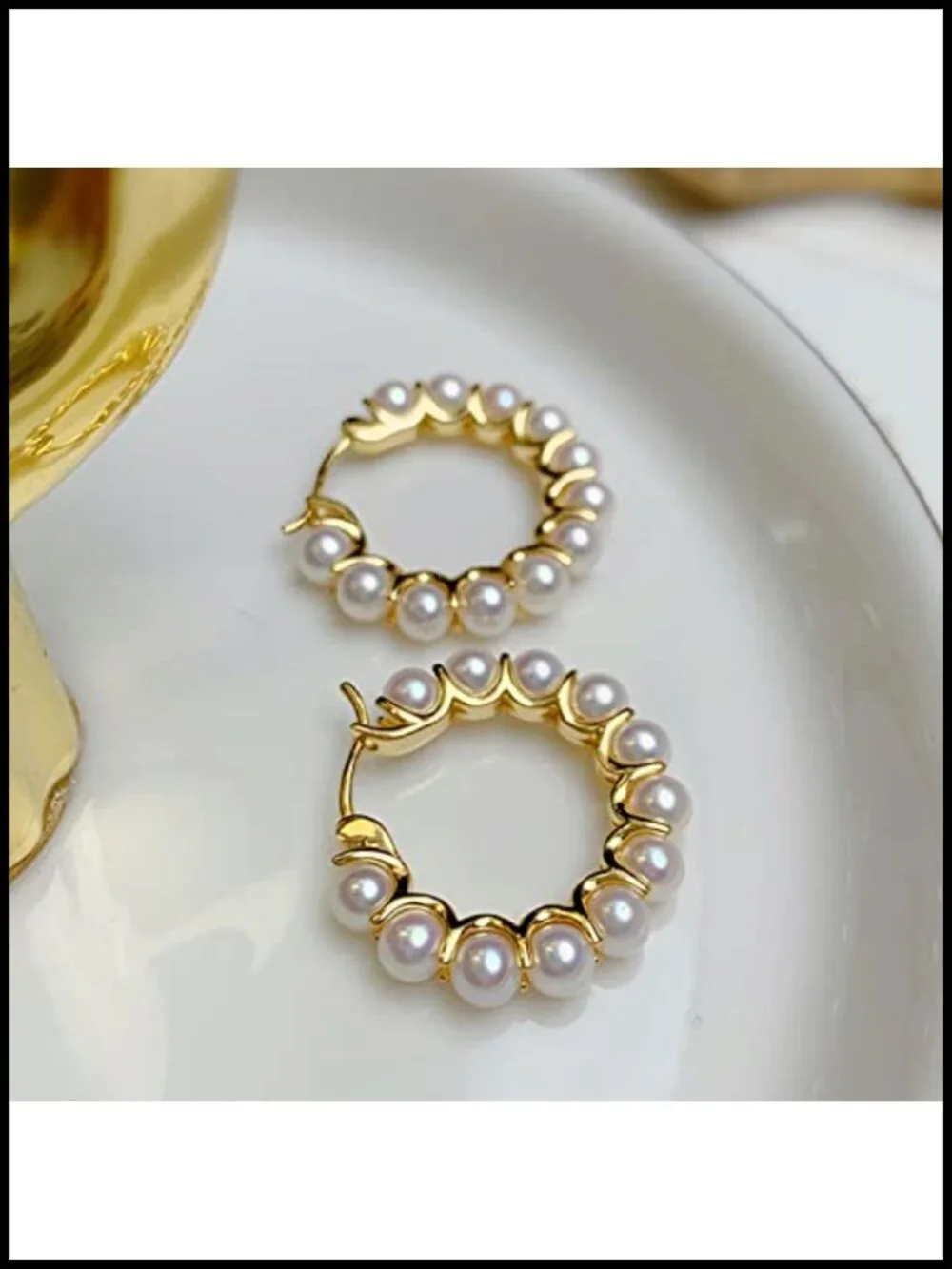 Pearl Hoop Earrings for Women Hypoallergenic Dangle Drop Earrings Gift